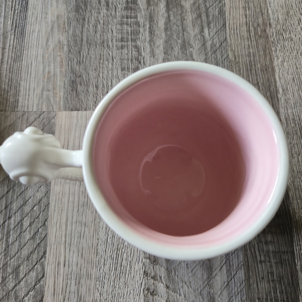 Disney Mary Poppins Parrot Head Footed Mug Disney Parks Epcot Pink Ceramic 14oz - Picture 4 of 11